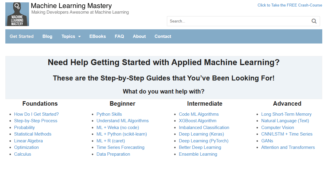 MachineLearningMastery——免费在线学习机器学习，从基础到高级-SD分享导航站