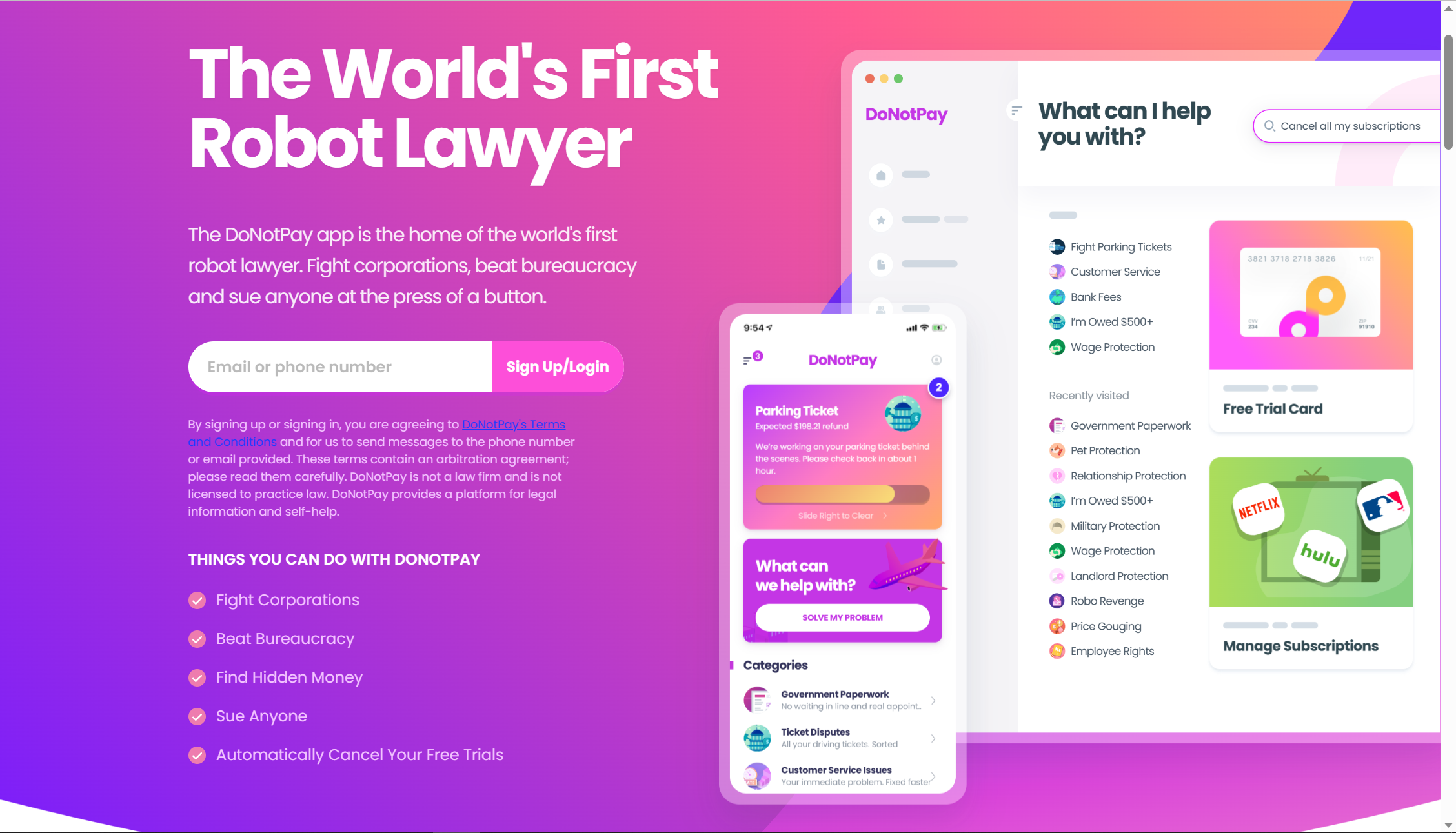 DoNotPay—AI智能机器人律师