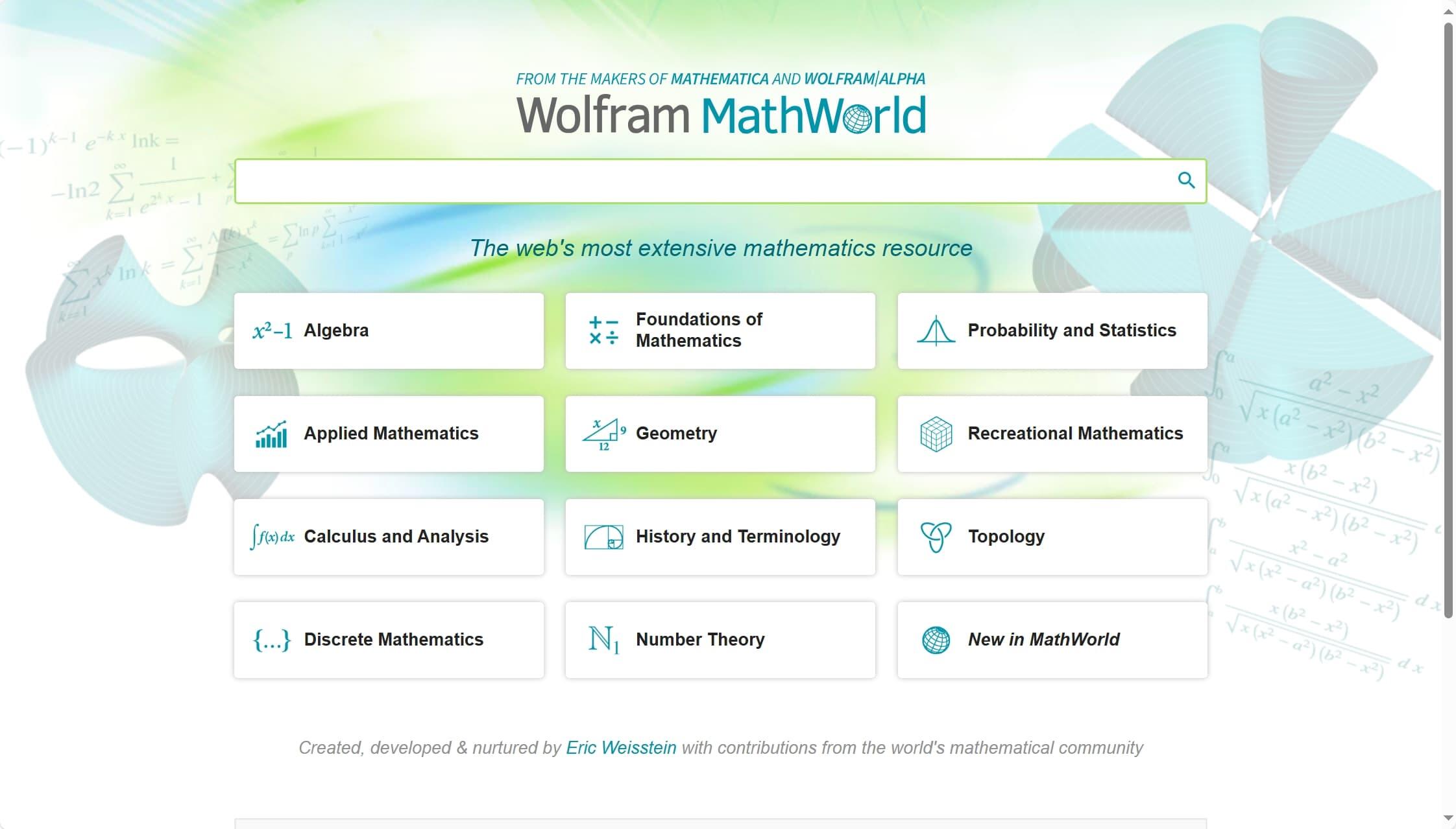 MathWorld数学百科网站