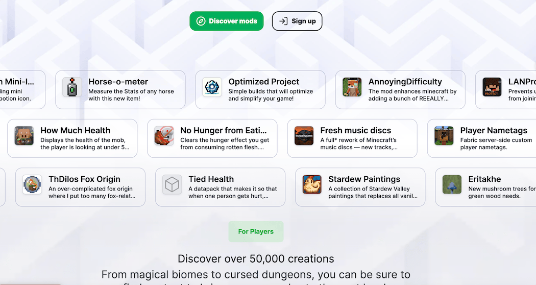 Modrinth：我的世界 游戏资源 分享网站