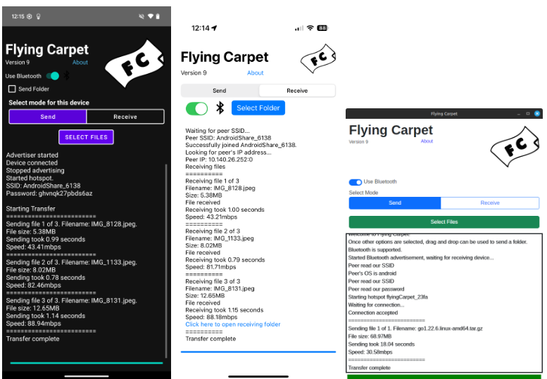 Flying Carpet（飞毯）手机电脑随意互传​
